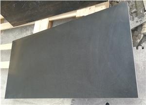 Honed Hebei Pure Black Basalt Stone Tiles Slabs