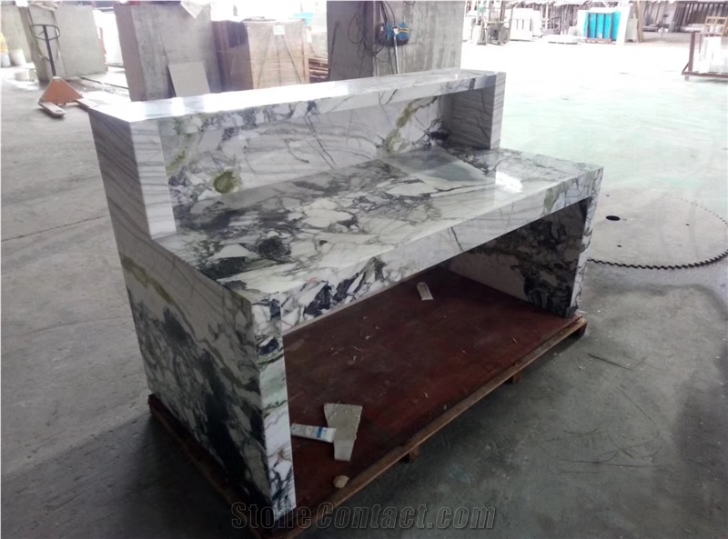 Ice Jade Green Marble Backed Honeycomb Countertops