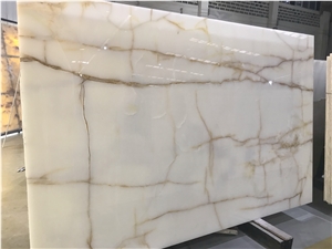 Snow White Onyx Backlit Glass Lighting Panel
