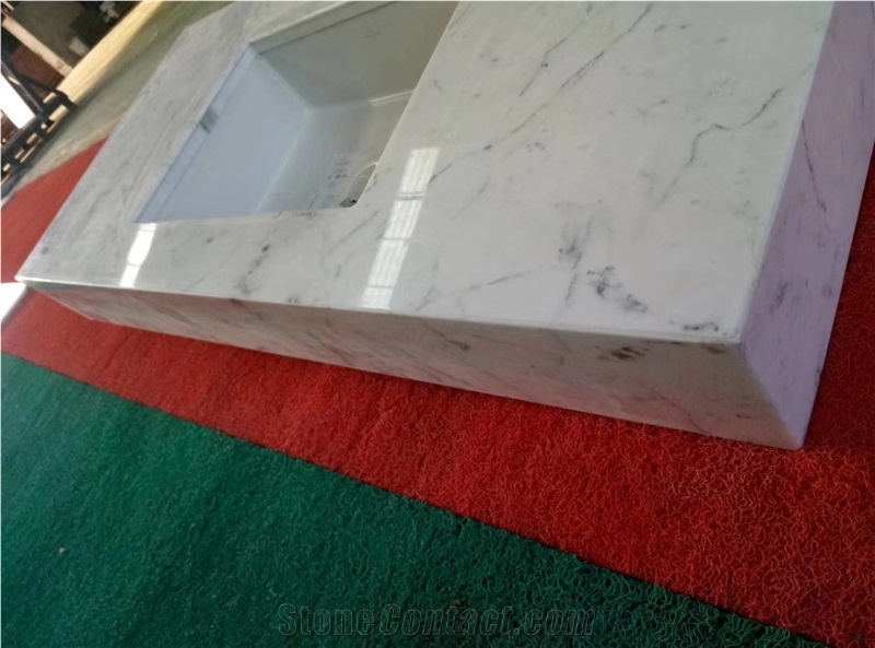 Statuario Marble Honeycomb Prefab Bath Vanity Top