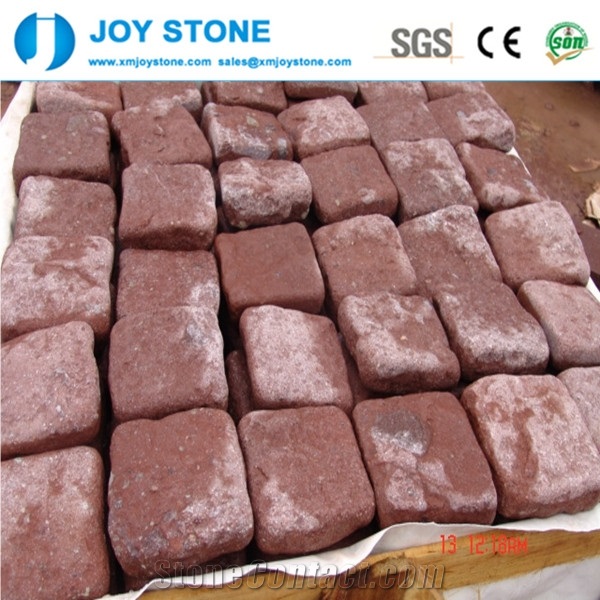 Dayang Red Porphyry Granite Mesh Backed Pavers