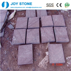 Dayang Red Porphyry Granite Mesh Backed Pavers