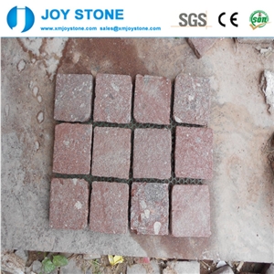 Dayang Red Porphyry Granite Mesh Backed Pavers