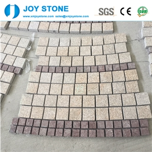 Paving Stone G682 Granite and Red Porphyry Labyrinth Pattern