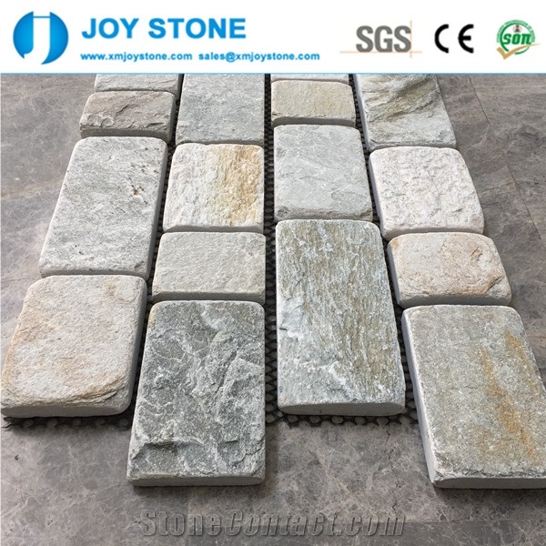 Paving Stone Yellow Slate Meshed Cubes