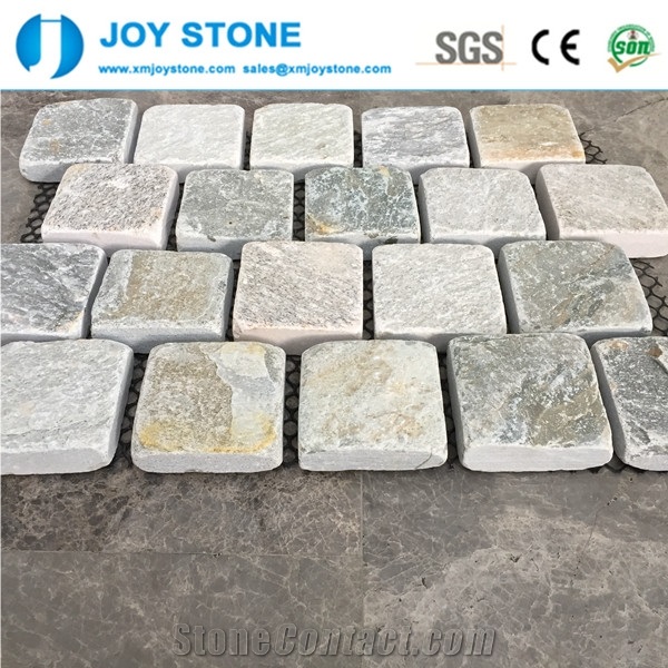 Paving Stone Yellow Slate Meshed Cubes