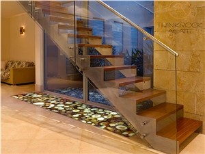 Agate Yellow Semi-Precious Slabs Brown Flooring
