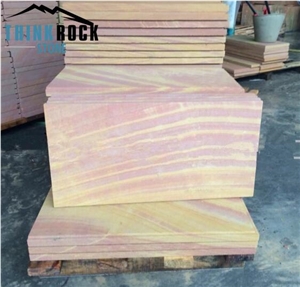 China Red Rainbow Sandstone Tiles & Slabs