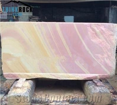 China Red Rainbow Sandstone Tiles & Slabs