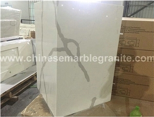 Cuboid Marble Veins White Quartz Hotel Bar Tops