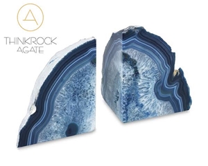 Diy-Friendly Enhanced Blue Agate Geode Bookends Diy-Friendly Enhanced Blue Agate Geode Bookends