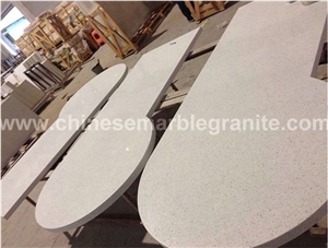 Galaxy Glass Mixed Single White Quartz Table Tops