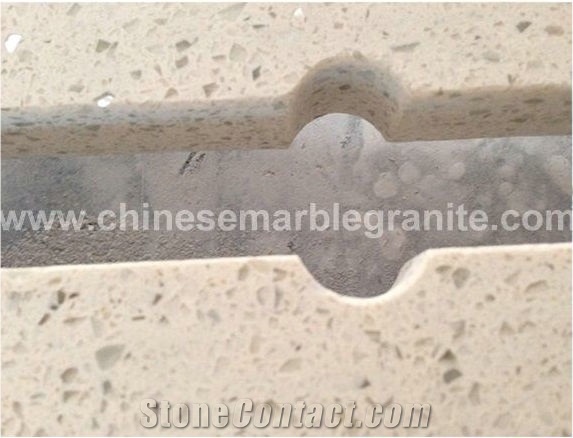Galaxy Glass Mixed Single White Quartz Table Tops
