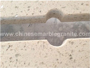 Galaxy Glass Mixed Single White Quartz Table Tops