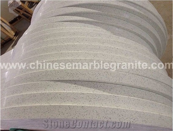 Galaxy Glass Mixed Single White Quartz Table Tops