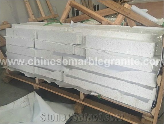 Glass Galaxy Grain White Quartz Kitchen Countertop