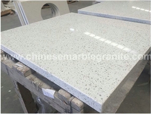 Glass Galaxy Grain White Quartz Kitchen Countertop