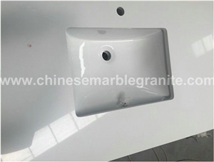 Glazing Pure White Quartz Vanity Tops, Bath Tops