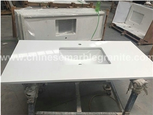 Glazing Pure White Quartz Vanity Tops, Bath Tops