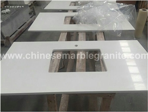 Glazing Pure White Quartz Vanity Tops, Bath Tops