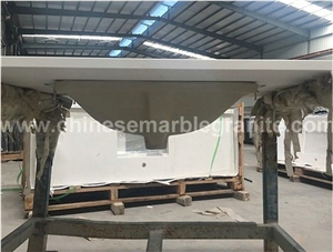 Glazing Pure White Quartz Vanity Tops, Bath Tops