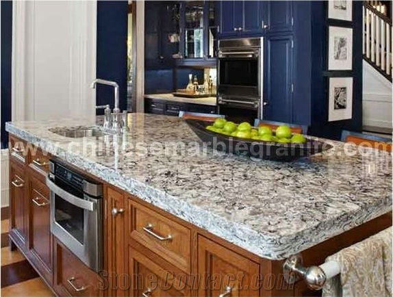 Ice Princess Marble Veins Grey Quartz Countertops