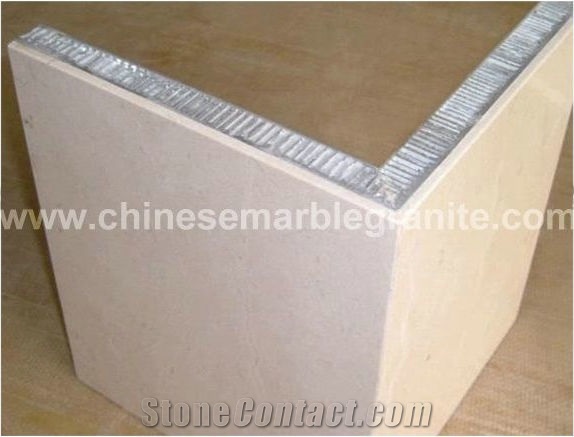 Lightweight Beige Marble Honeycomb-Backed Panel