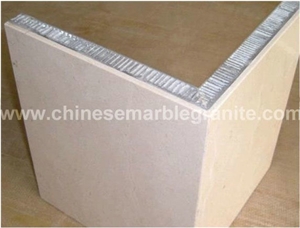 Lightweight Beige Marble Honeycomb-Backed Panel