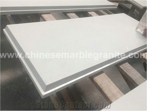 Marble Veins White Quartz Rectangle Table Tops