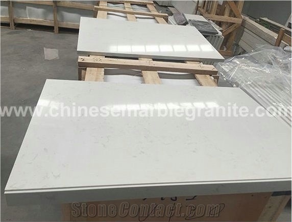 Marble Veins White Quartz Rectangle Table Tops