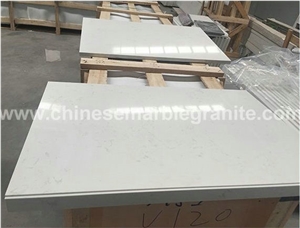 Marble Veins White Quartz Rectangle Table Tops