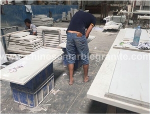 Marble Veins White Quartz Rectangle Table Tops