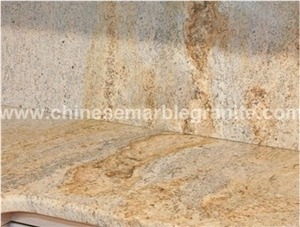 No Radioactivity Kashmir Gold Yellow Granite Slabs