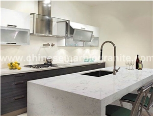 Pinpoinl Snow Marble Veins White Quartz Tiles
