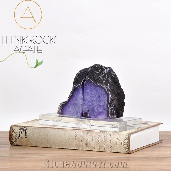 Polished Purple Semi-Precious Bookends Stone