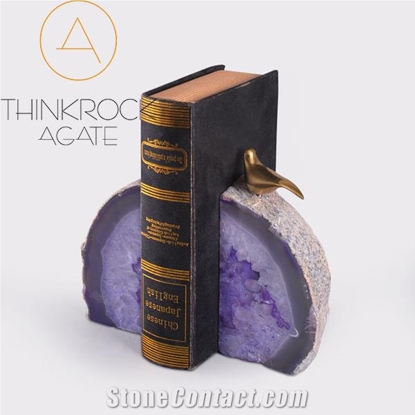 Polished Purple Semi-Precious Bookends Stone