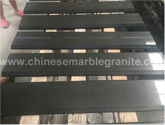 Polished Single Black Quartz Threshold Pavers