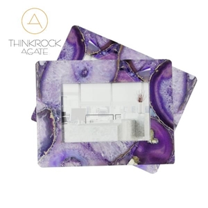 Purple Agate Semiprecious Stone Photo Frame
