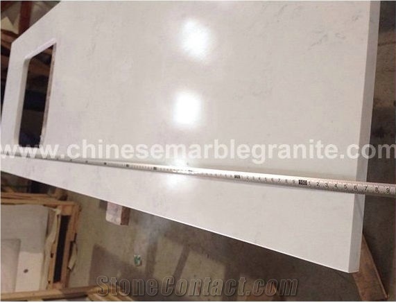 Snowflake Marble Veins White Quartz Countertops