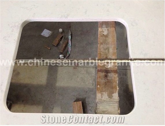 Snowflake Marble Veins White Quartz Countertops