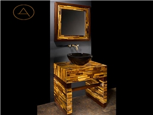Tiger Eye Semi-Precious Slab Vanity Top Countertop
