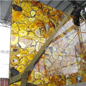 Yellow Semiprecious Stone Slabs, Gemstone Tiles
