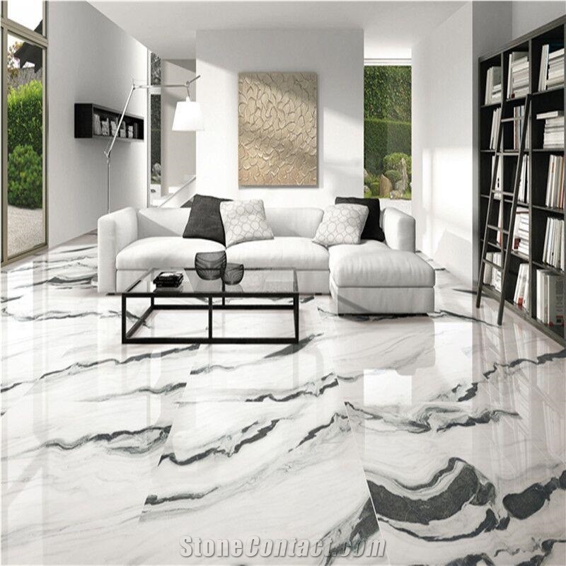 Exotic Panda White Slabs Tile for Villa Decoration