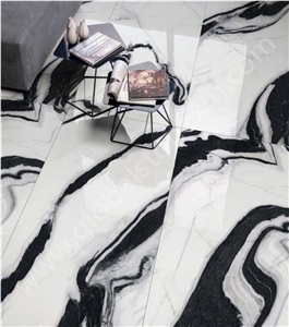 Exotic Panda White Slabs Tile for Villa Decoration