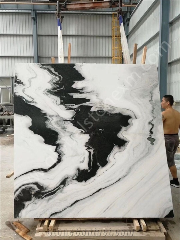 Exotic Panda White Slabs Tile for Villa Decoration
