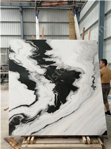 Exotic Panda White Slabs Tile for Villa Decoration