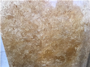 Flower Gold Limestone Slab Tiles for Walling
