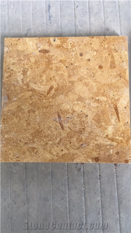 Flower Gold Limestone Slab Tiles for Walling