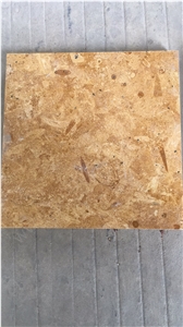 Flower Gold Limestone Slab Tiles for Walling