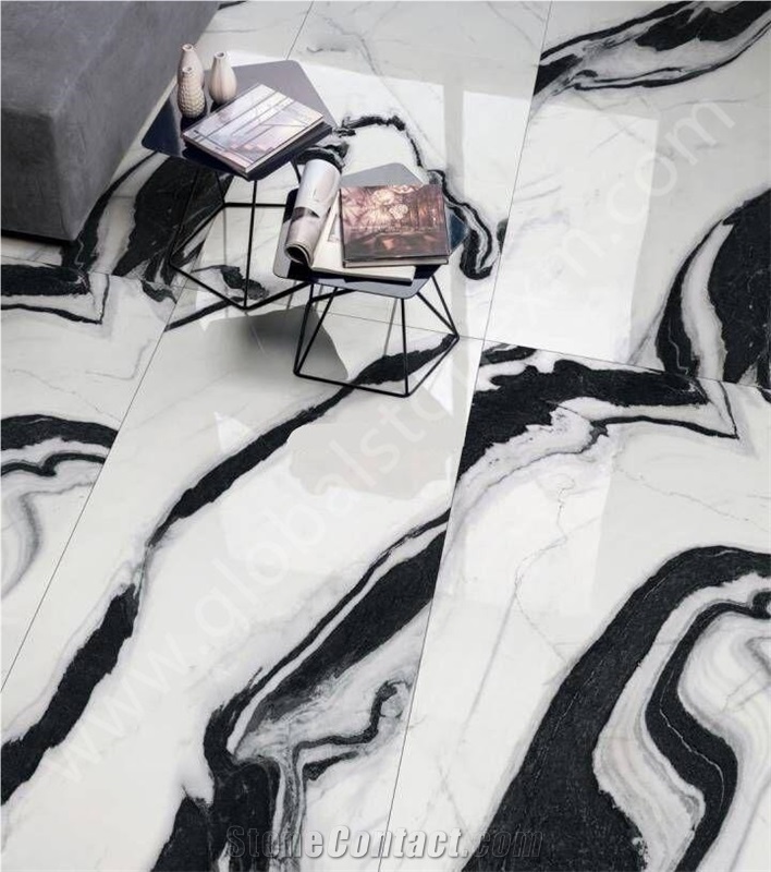 Panda White Slabs Tiles for Residential Flooring